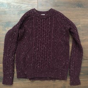 Plum and White Knit Sweater